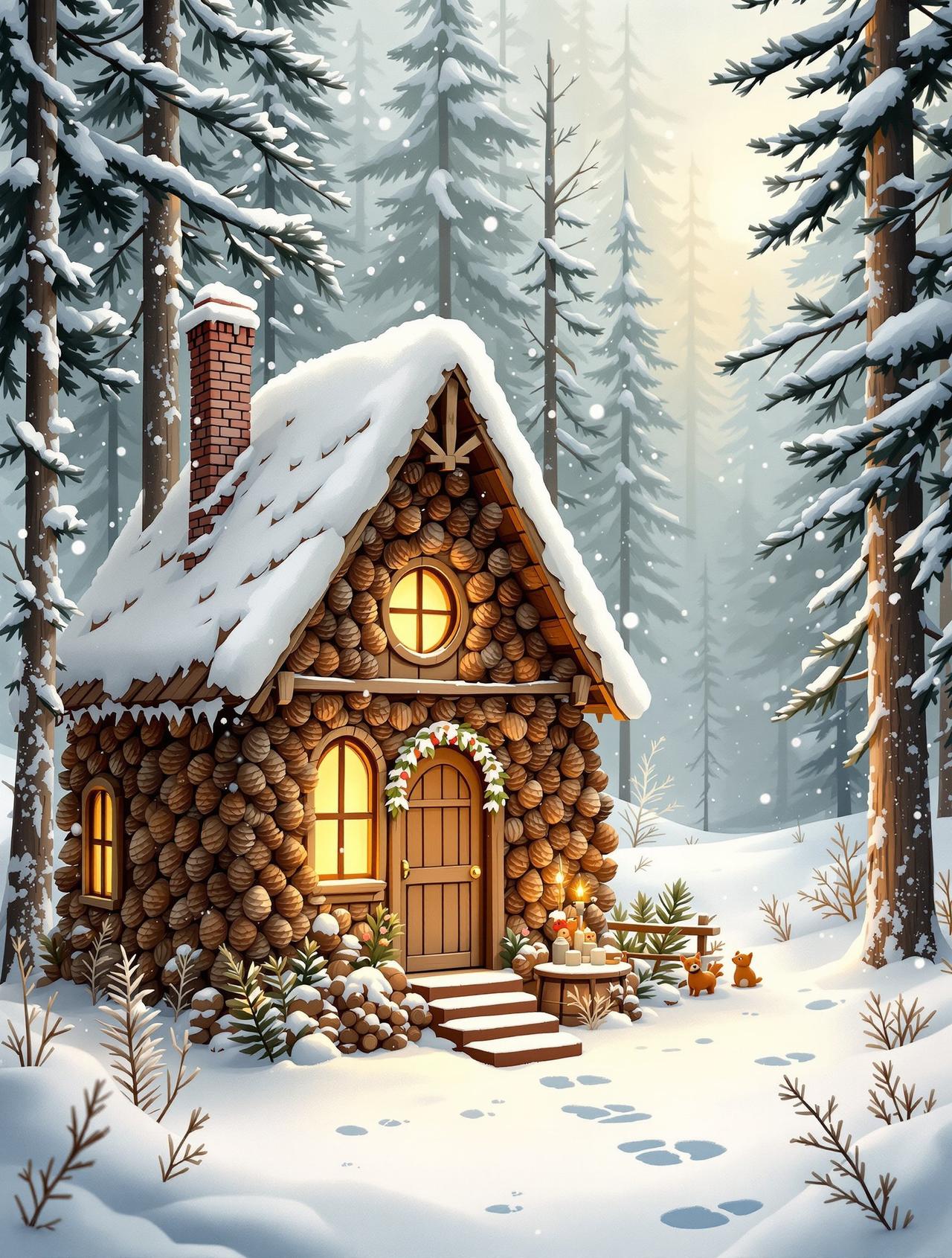 成人自拍视频作品《松果小屋的冬天》花林海报